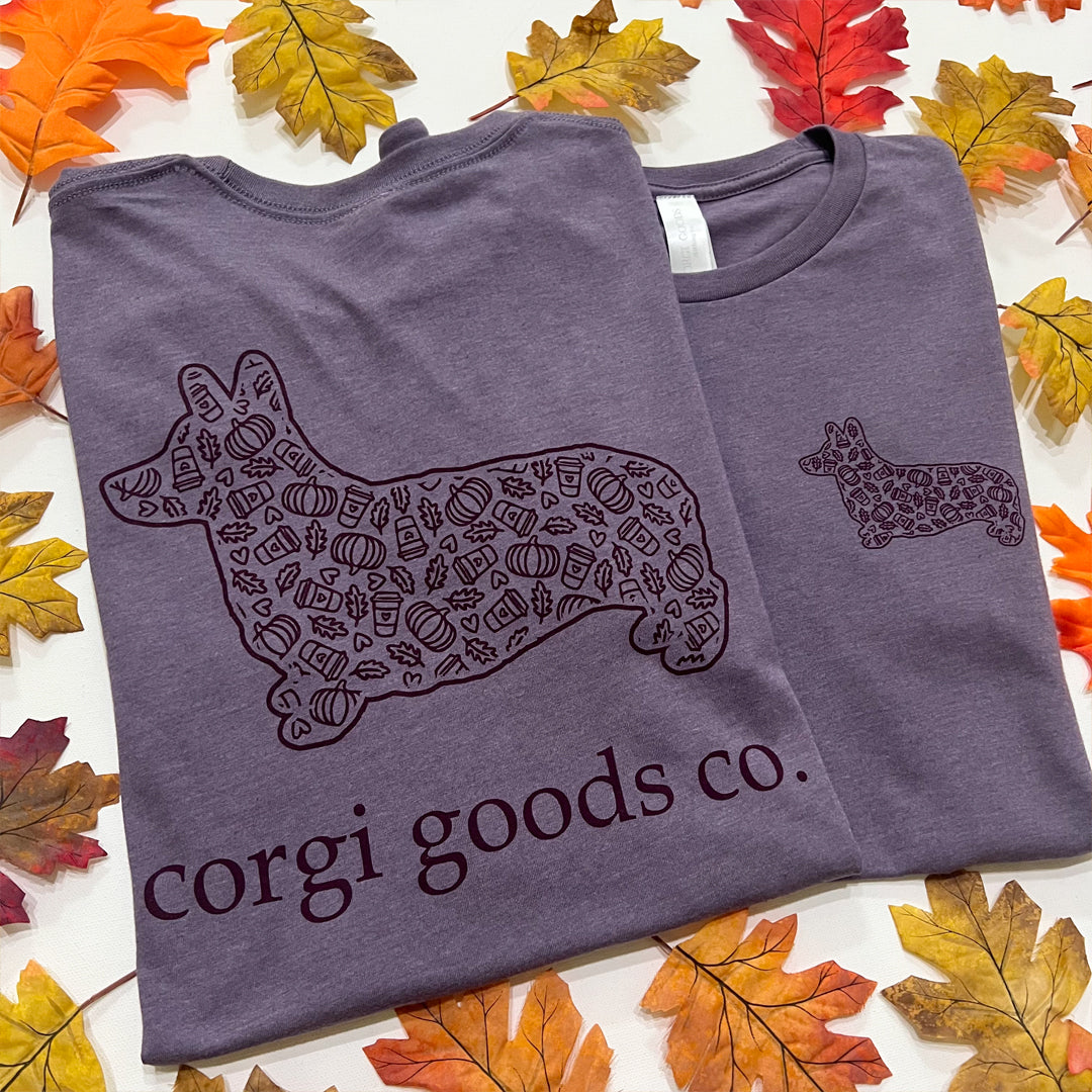 Corgi Fall Mood Short Sleeve Tee Shirt