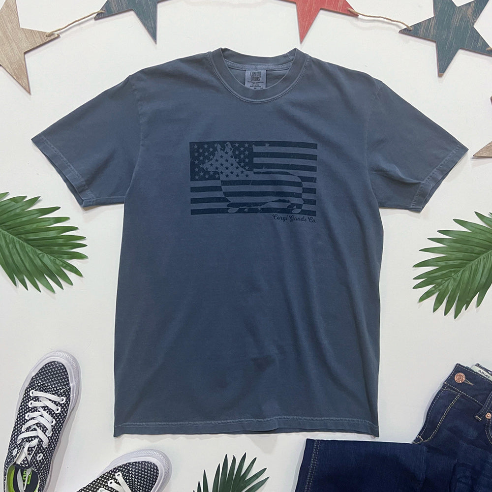 CG Corgi Flag Short Sleeve Tee Shirt