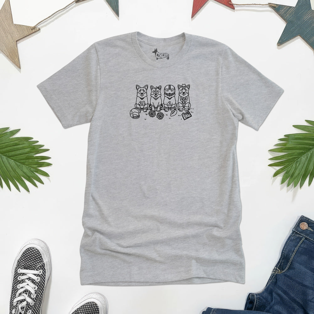 Corgi Football Crew Short Sleeve Tee Shirt