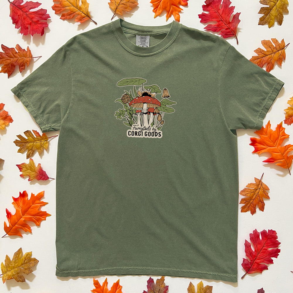 Furrytail Mushroom Corgi Short Sleeve Tee Shirt