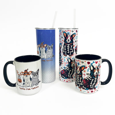Corgi Sugar Skull Crew 20oz Skinny Tumbler