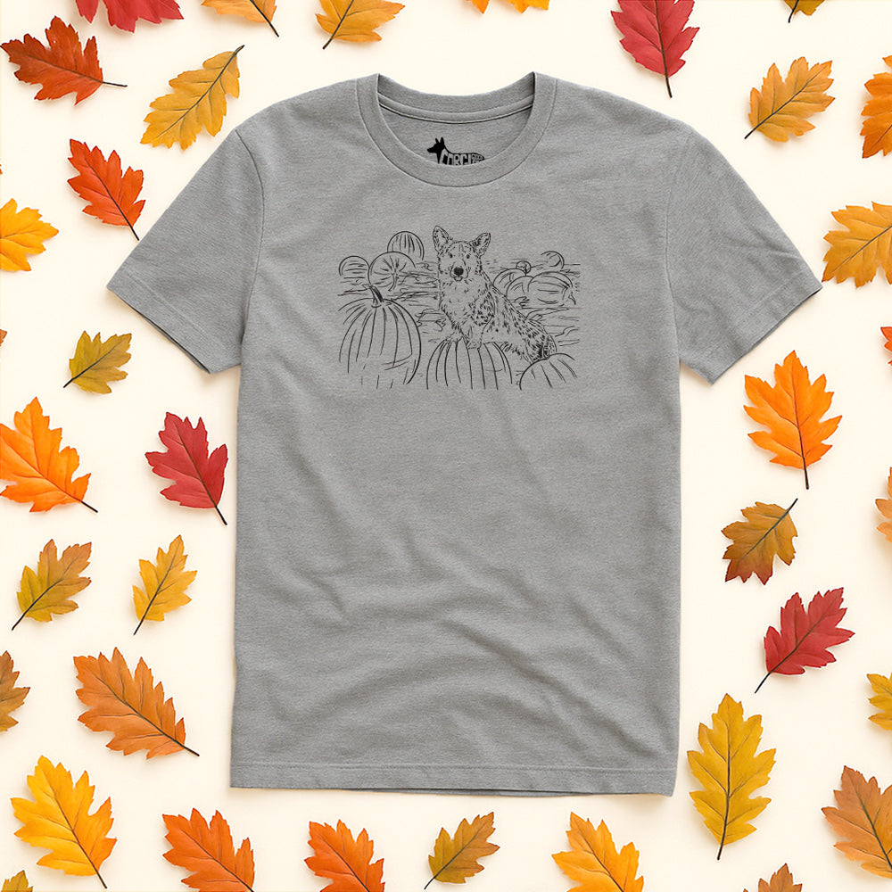 Corgi Goods Pumpkin Fields Short Sleeve Tee Shirt