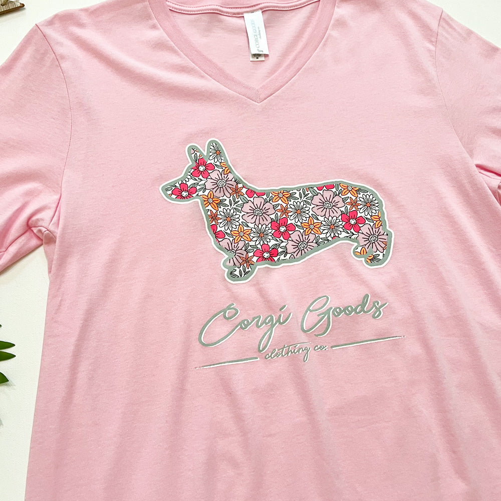 Signature Series Spring Floral V-Neck Tee