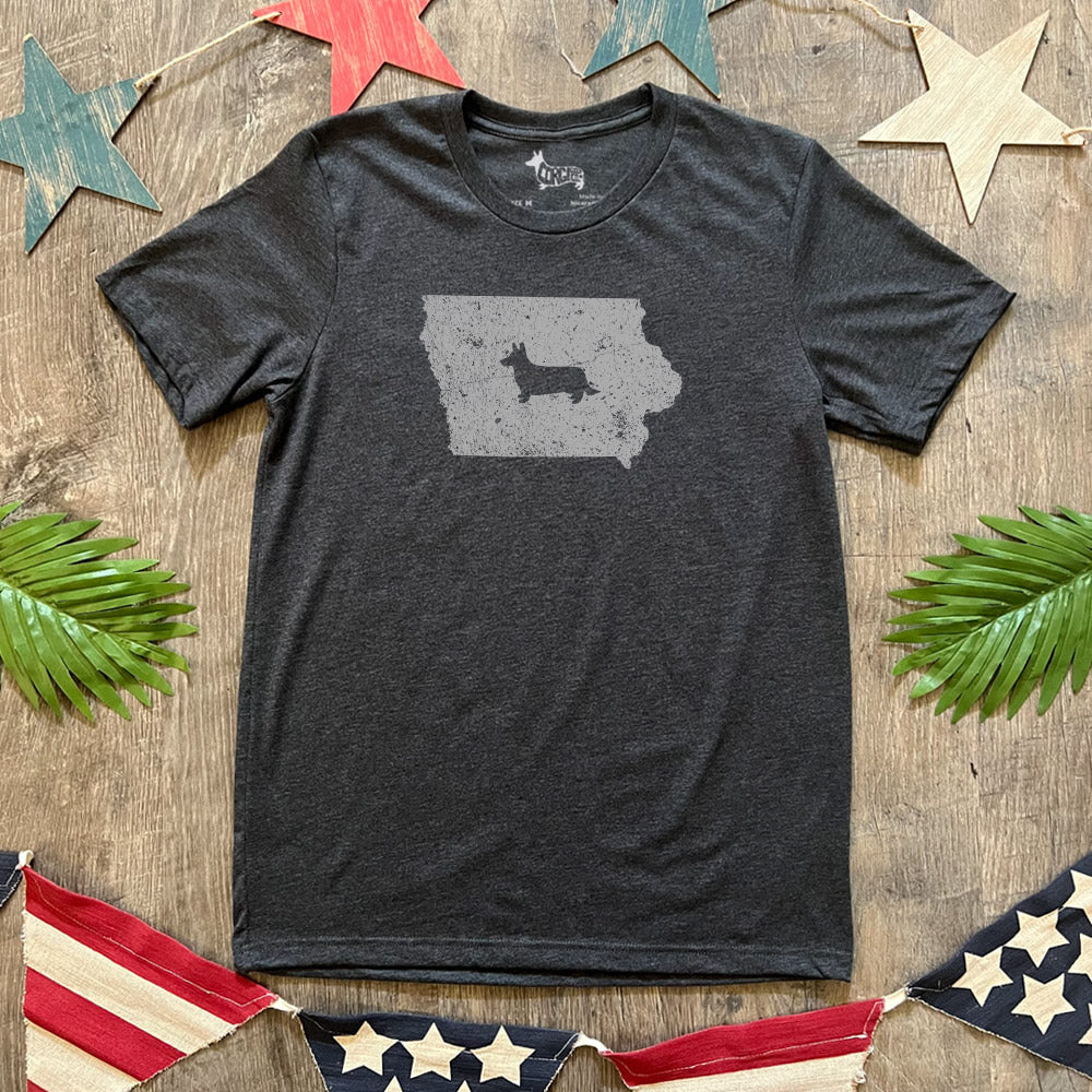 Corgi State Pride Tee Shirt - Cardigan (w/ Tail) (Multiple States A-M)