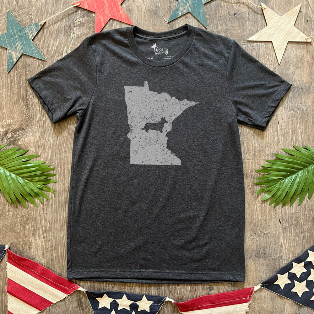 Corgi State Pride Tee Shirt - Cardigan (w/ Tail) (Multiple States A-M)