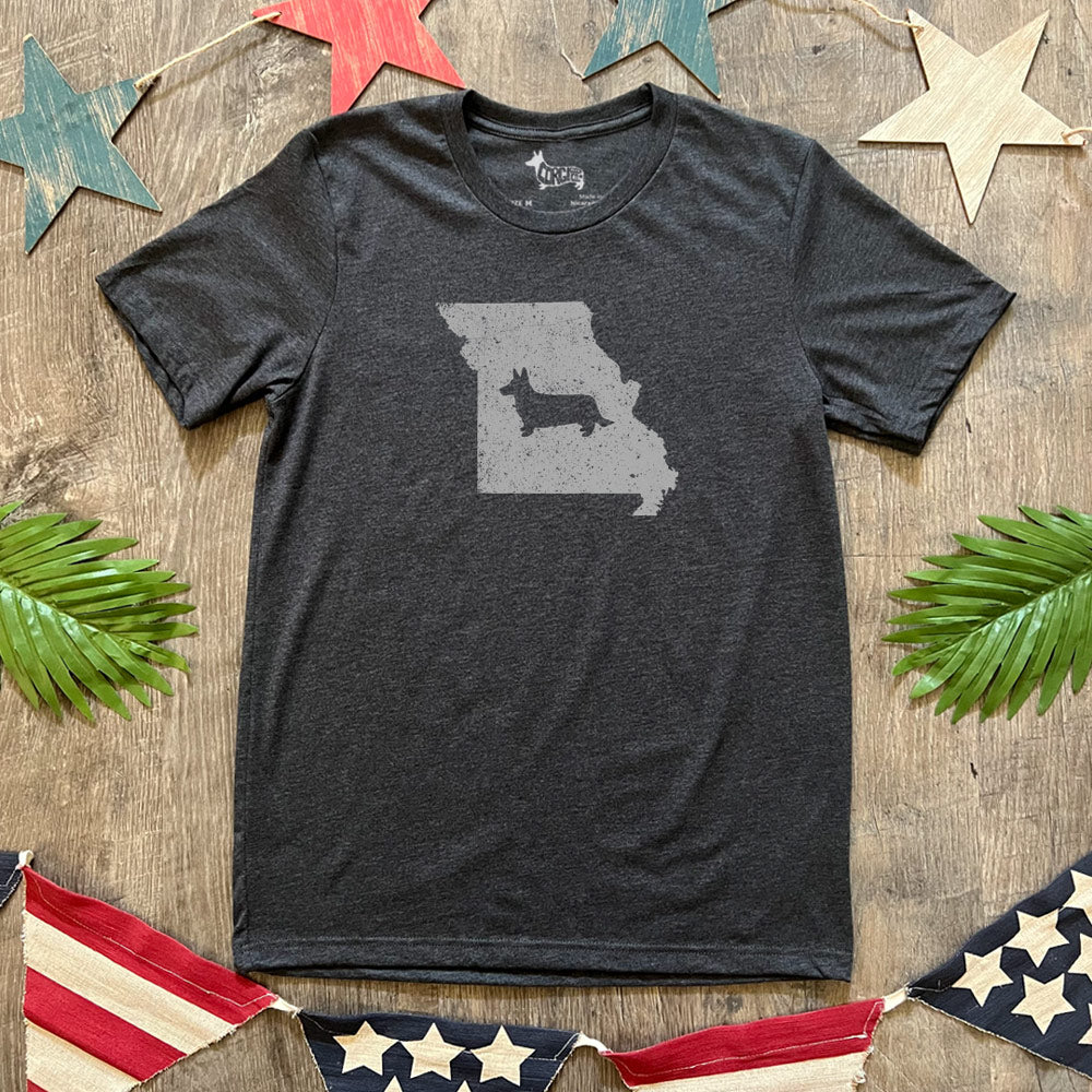 Corgi State Pride Tee Shirt - Cardigan (w/ Tail) (Multiple States A-M)