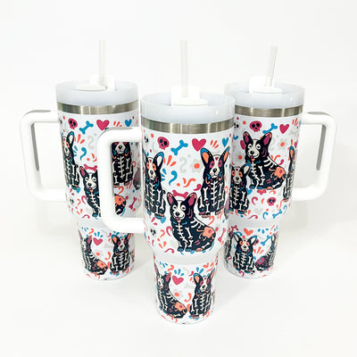 Corgi Sugar Skull 40oz Tumbler (Limited Run)