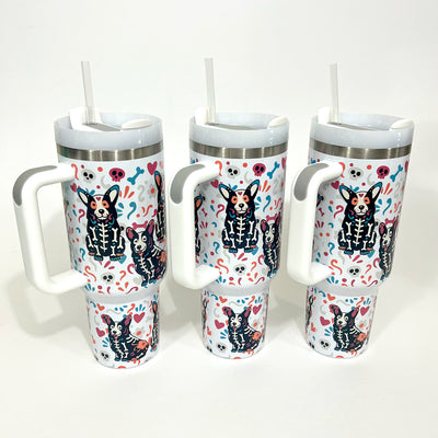 Corgi Sugar Skull 40oz Tumbler (Limited Run)
