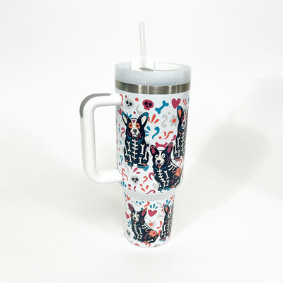 Corgi Sugar Skull 40oz Tumbler (Limited Run)
