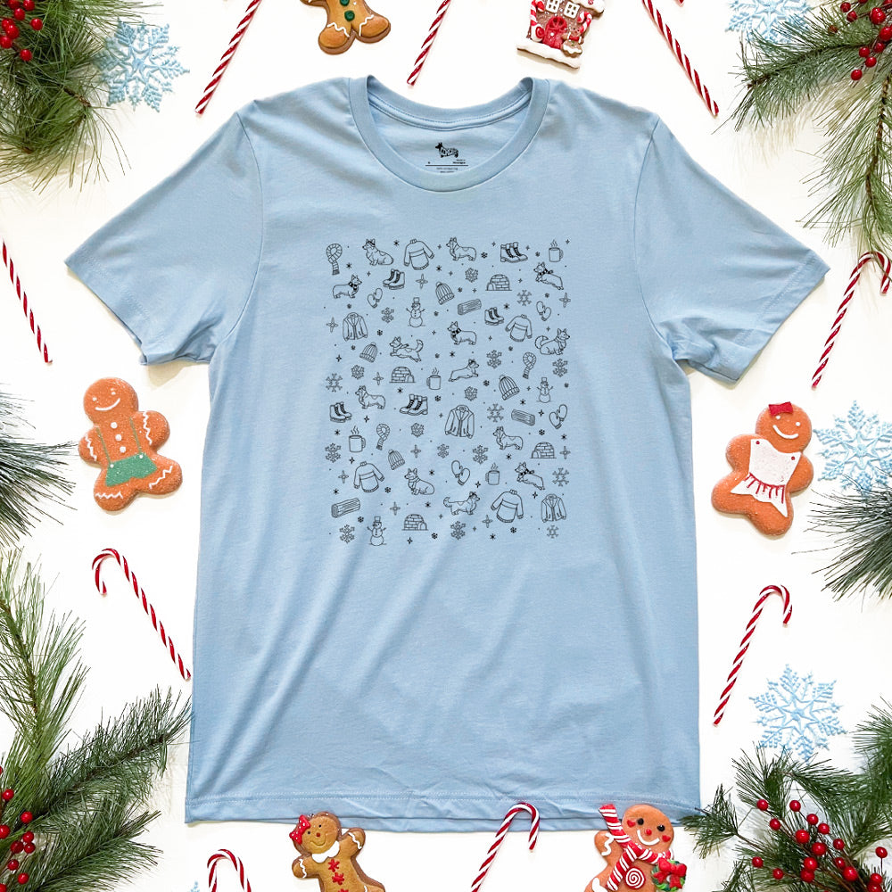 Corgi Winter Wonderland Tee Shirt