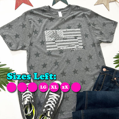 Corgi Flag Short Sleeve Stars Tee Shirt (4th of July Exclusive)