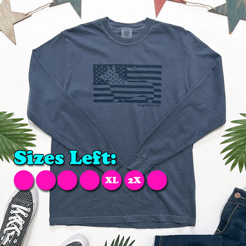 Corgi Flag Long Sleeve Tee Shirt