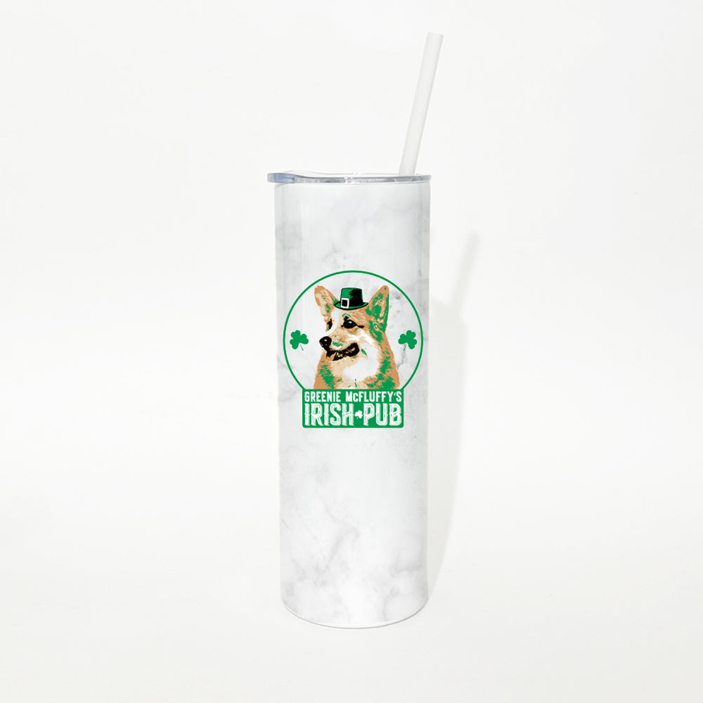 CG Greenie McFluffy's Irish Pub 20oz Skinny Tumbler