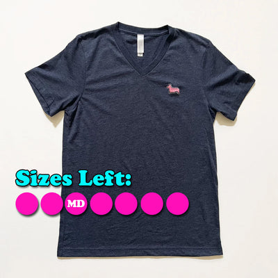 Signature Pink Logo V-Neck Tee Shirt