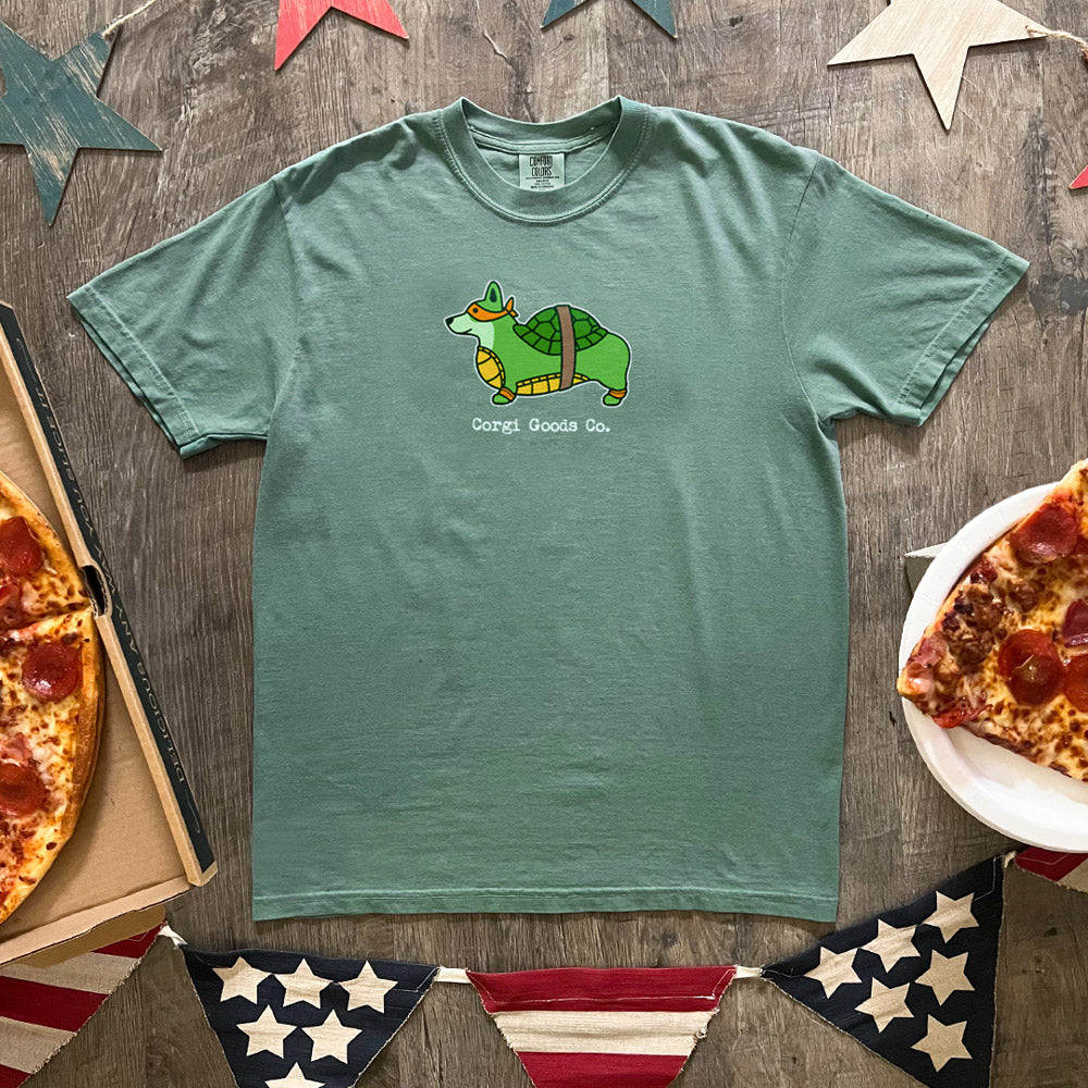 Signature Series Corgi Pizza Reptile Tee Shirt (Multiple Character Colors)