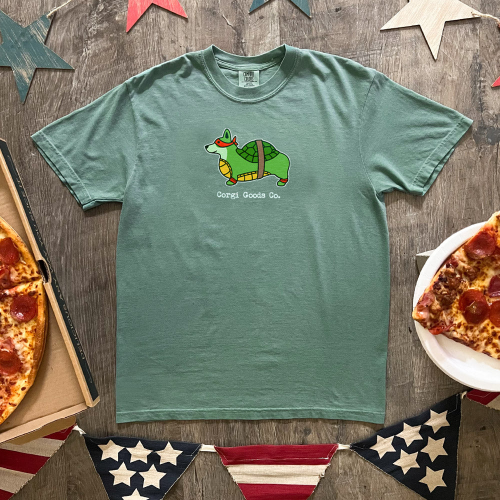 Signature Series Corgi Pizza Reptile Tee Shirt (Multiple Character Colors)