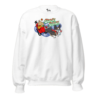 Corgi Claws Sleigh Ride Sweatshirt (Pembroke - Multiple Coats)