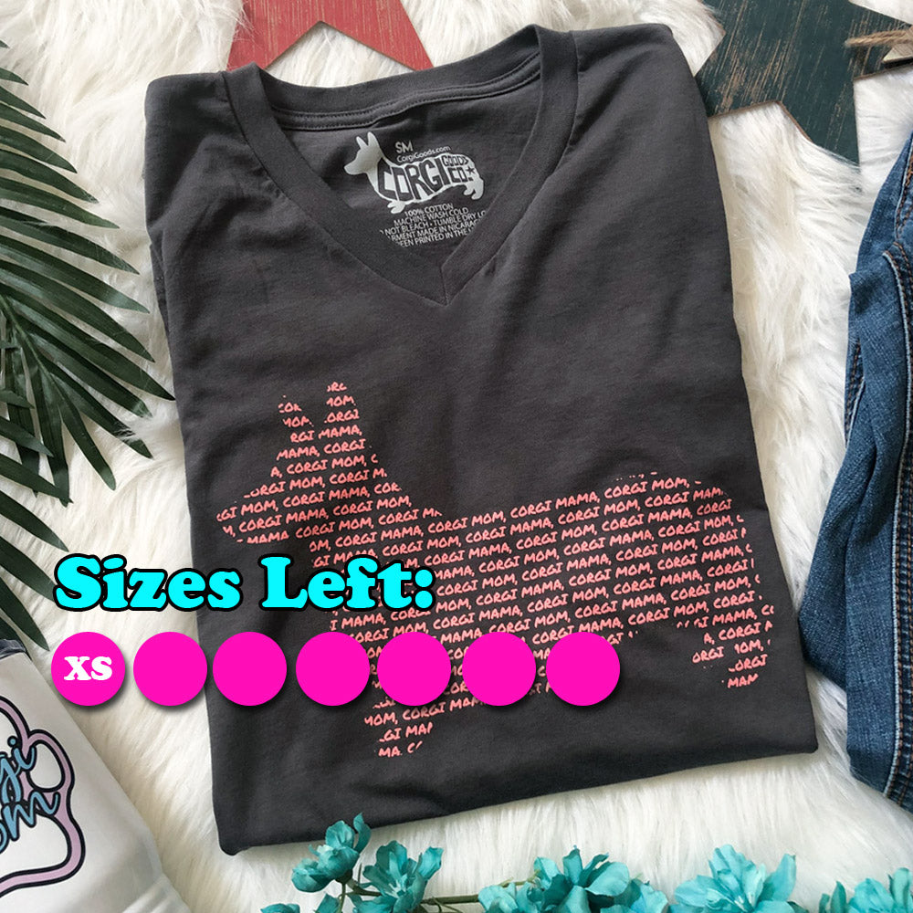Corgi Mom V-Neck Tee Shirt