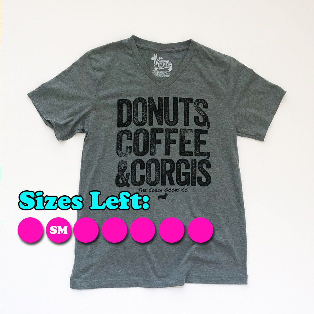 Corgi Morning Essentials V-Neck Short Sleeve Tee Shirt