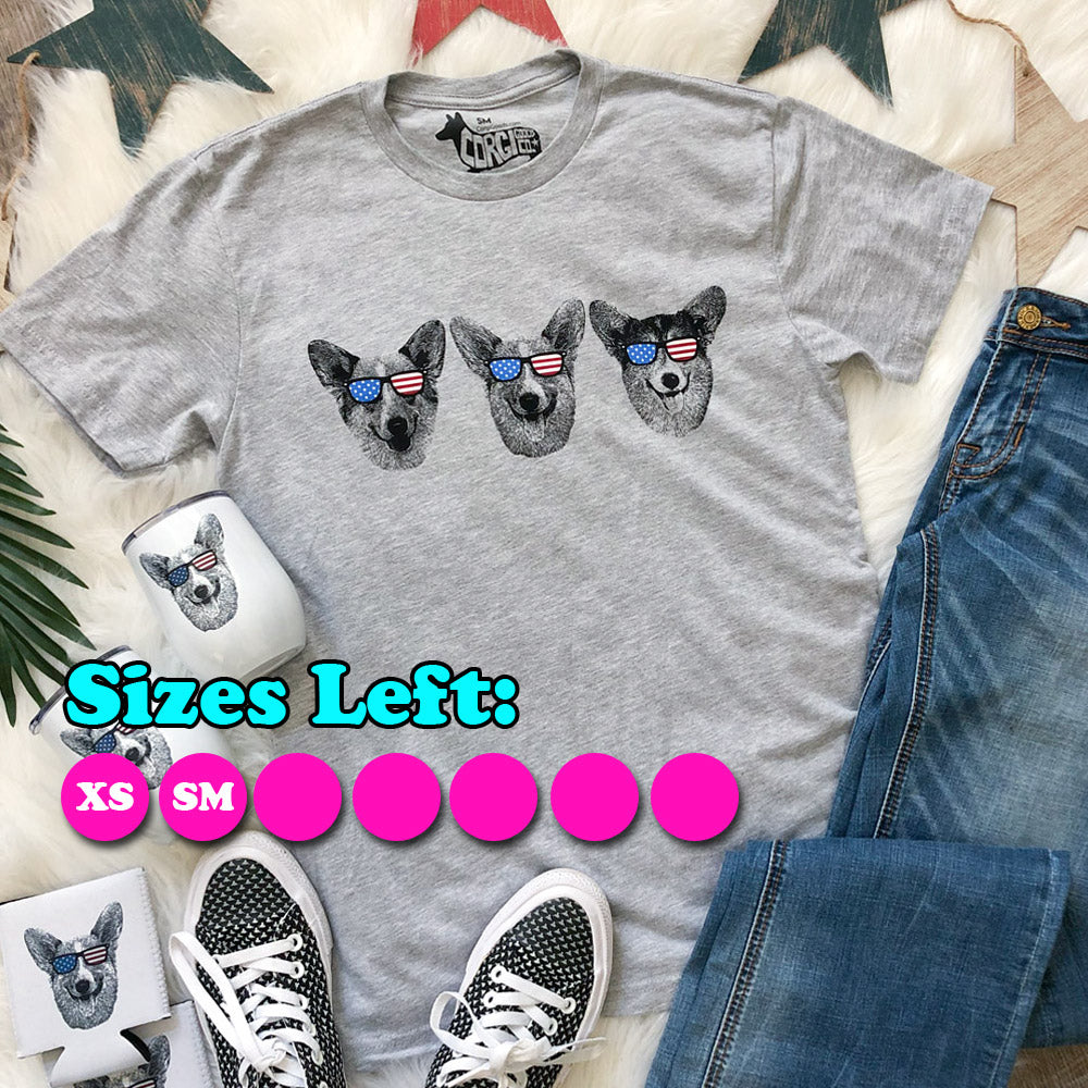 Corgi Party Puppers USA Tee Shirt