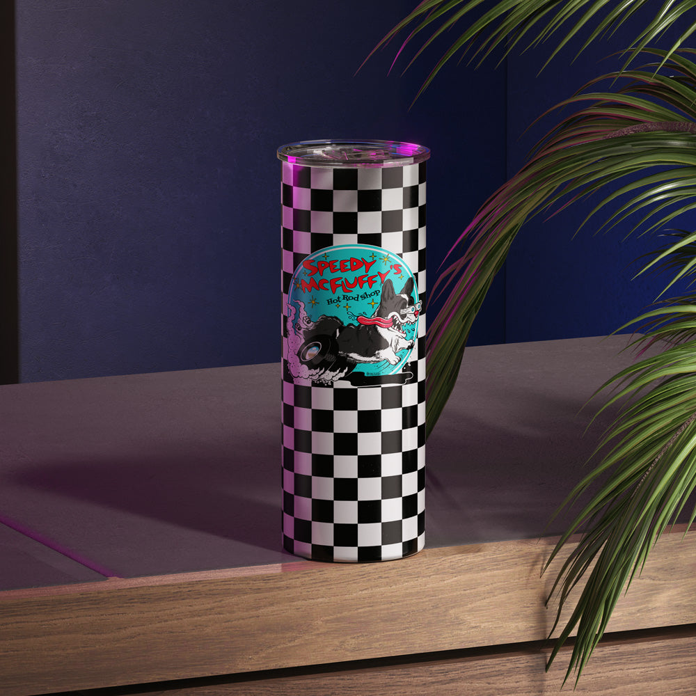 Speedy McFluffy's Hot Rod Shop 20oz Skinny Tumbler (Pembroke/Cardigan - Multiple Coats)