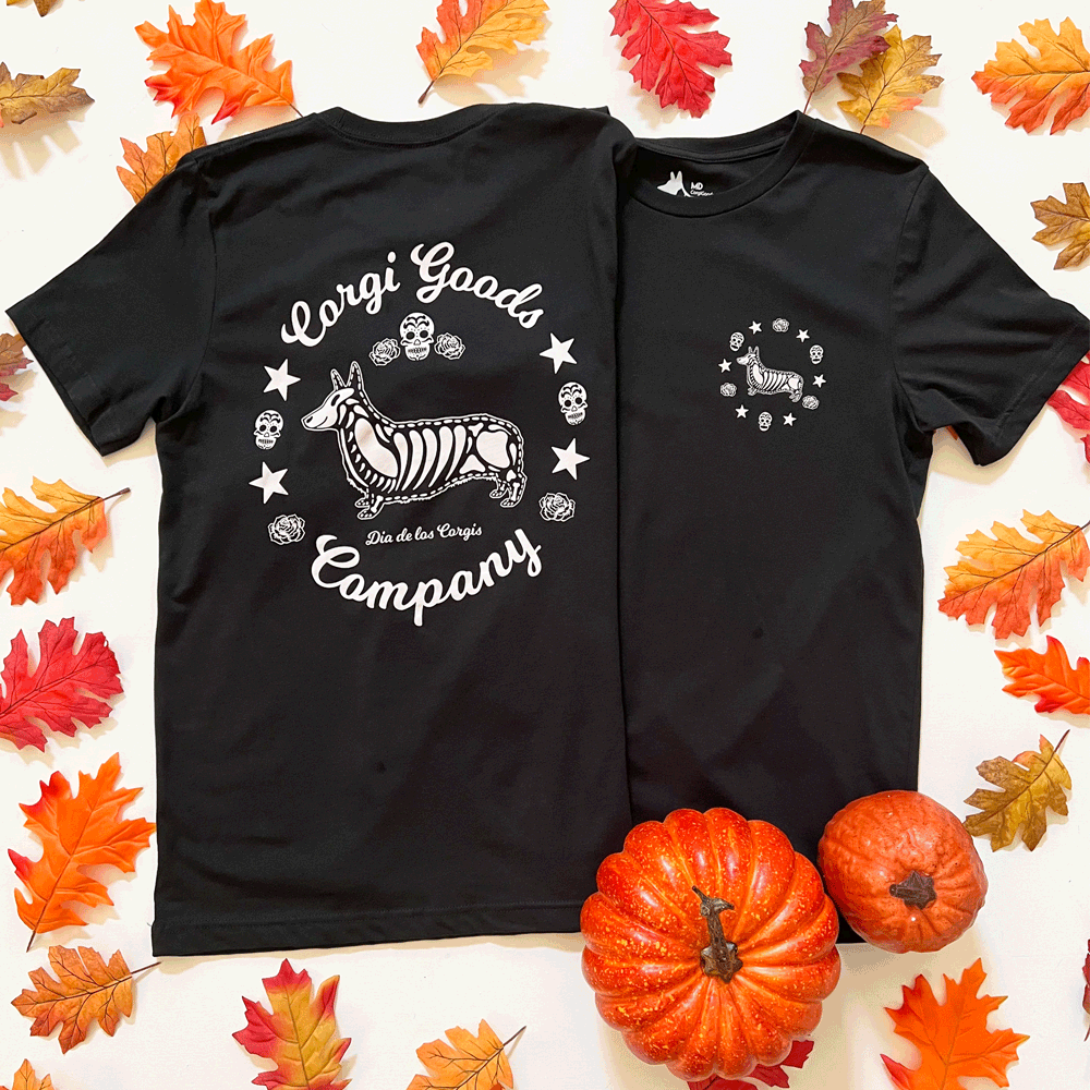 CG Halloween “Dia De Los Corgis” Short Sleeve Tee Shirt