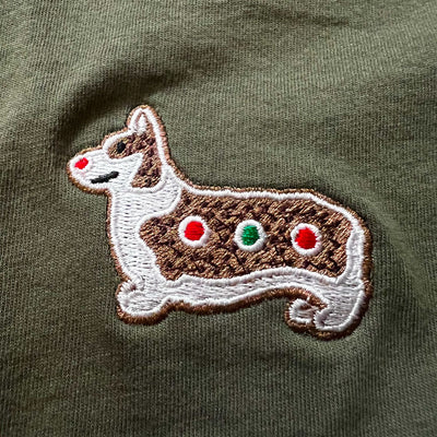 CG Corgi Gingerbread V-Neck Tee Shirt