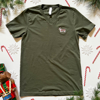 CG Corgi Gingerbread V-Neck Tee Shirt