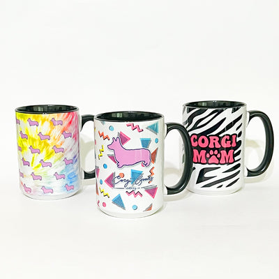 CG Corgi Mom Zebra Print Jumbo Mug