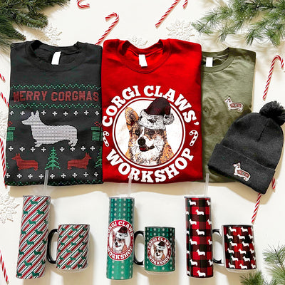 CG Corgi Gingerbread V-Neck Tee Shirt