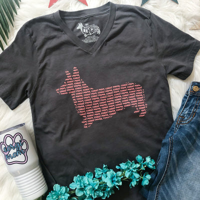 Corgi Mom V-Neck Tee Shirt