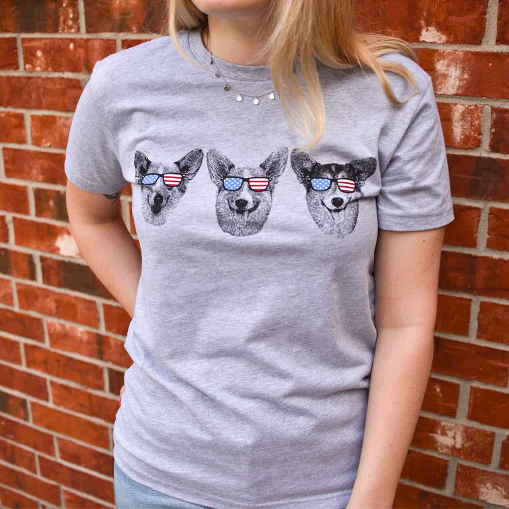 Corgi Party Puppers USA Tee Shirt