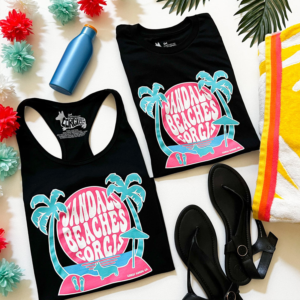 Corgi Beach Life Tee Shirt