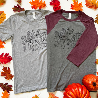CG Corgi Pumpkin Patch V-Neck Tee Shirt