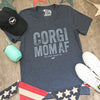 Corgi Mom AF V-Neck Short Sleeve Tee Shirt (XL Only)