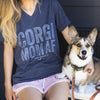 Corgi Mom AF V-Neck Short Sleeve Tee Shirt (XL Only)