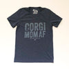 Corgi Mom AF V-Neck Short Sleeve Tee Shirt (XL Only)