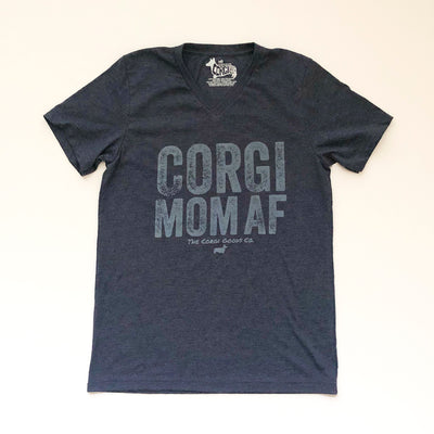 Corgi Mom AF V-Neck Short Sleeve Tee Shirt (XL Only)