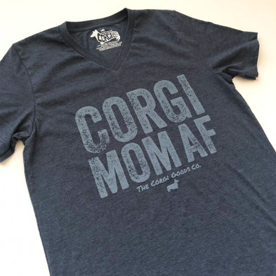 Corgi Mom AF V-Neck Short Sleeve Tee Shirt (XL Only)