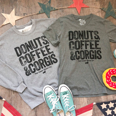 Corgi Morning Essentials V-Neck Short Sleeve Tee Shirt