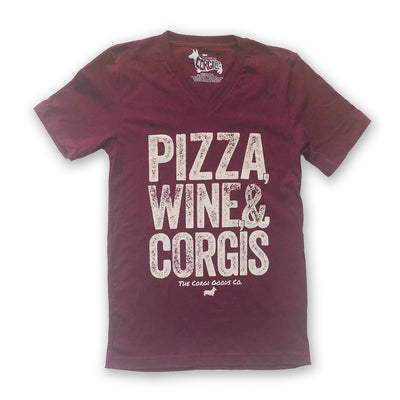 Corgi Friday Plans V-Neck Short Sleeve Tee Shirt