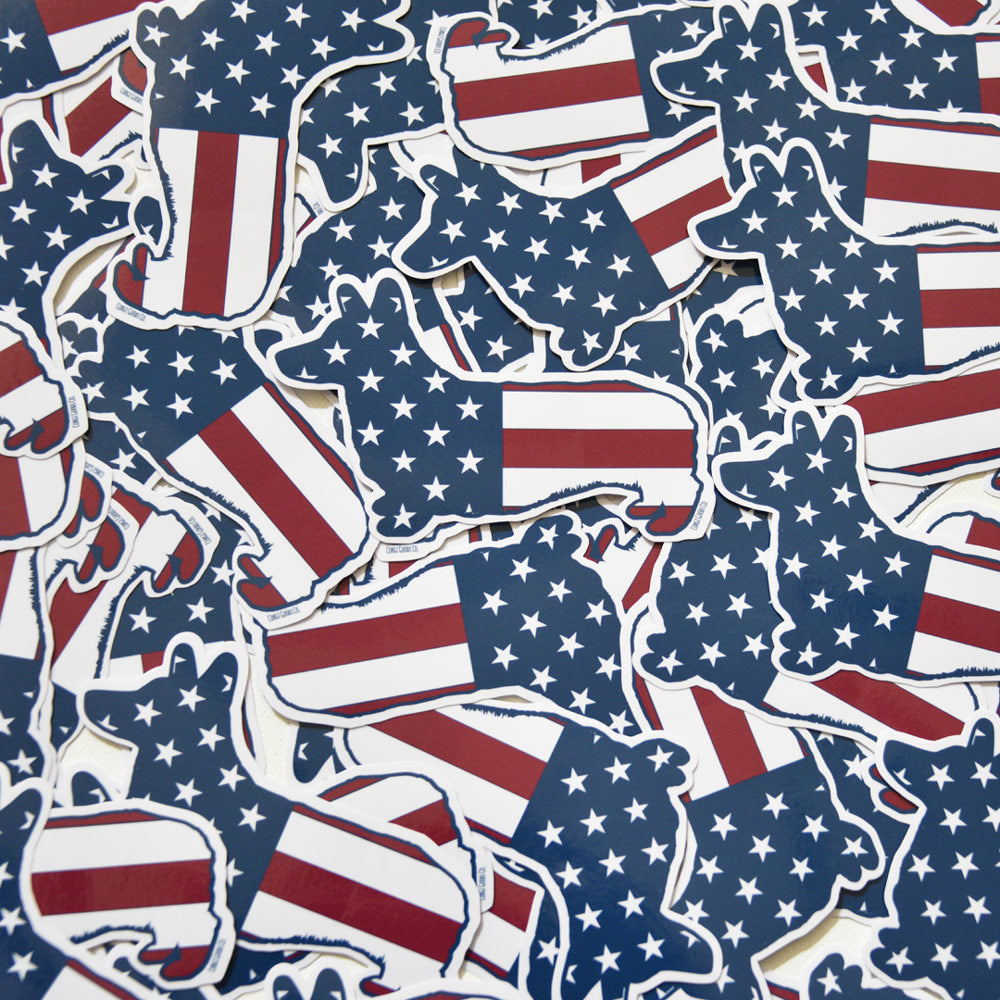 Corgi USA Flag Sticker 2-Pack