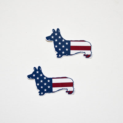 Corgi USA Flag Sticker 2-Pack