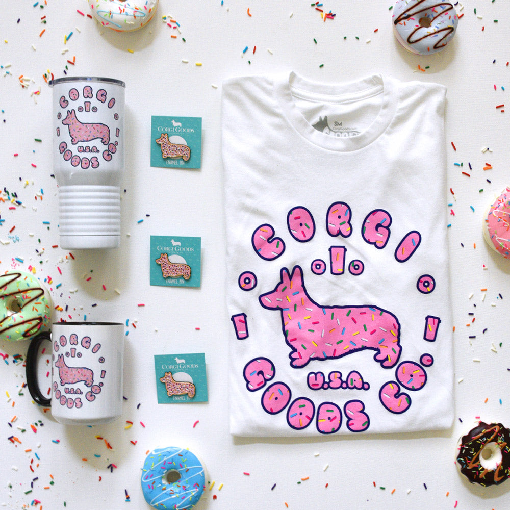 Donut Corgi Short Sleeve T-Shirt