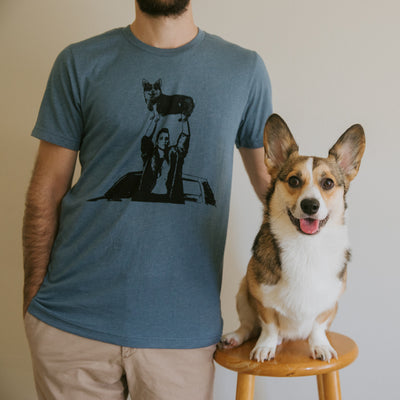 "NEW" Say Corgi Things Retro Short Sleeve Tee Shirt