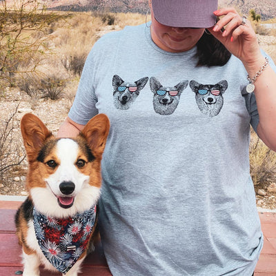 Corgi Party Puppers USA Tee Shirt