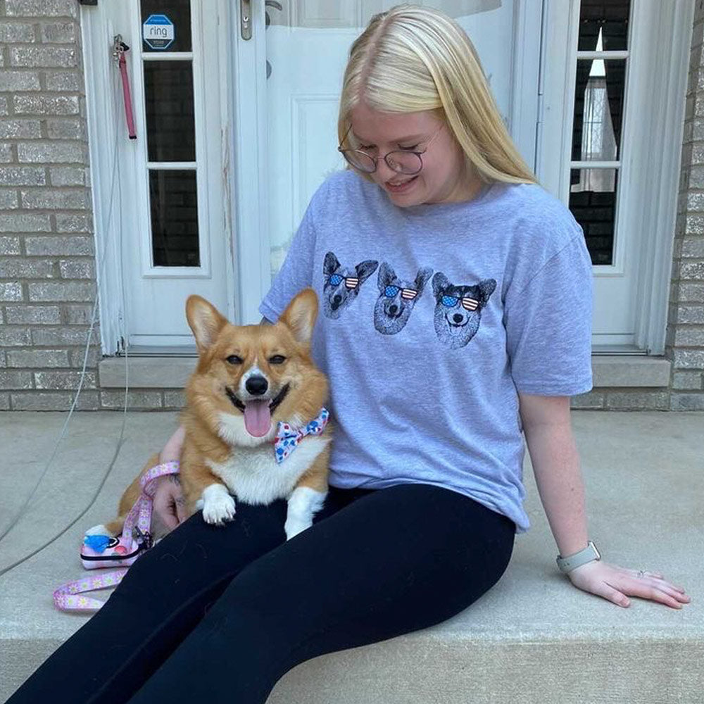 Corgi Party Puppers USA Tee Shirt
