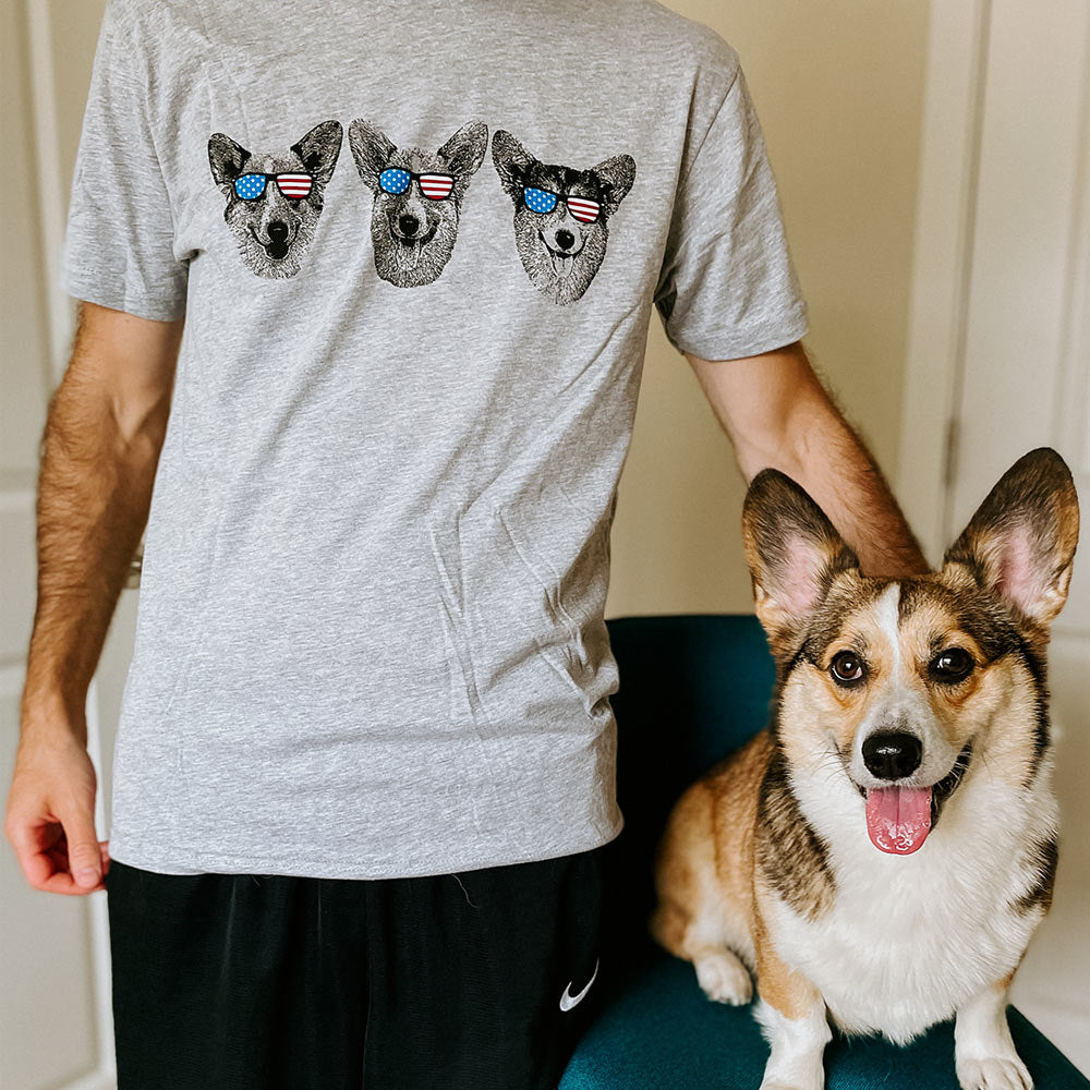 Corgi Party Puppers USA Tee Shirt