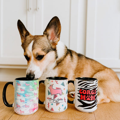 CG Corgi Mom Zebra Print Jumbo Mug