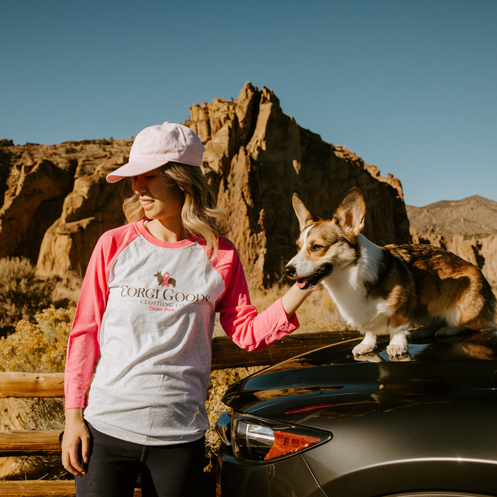 Corgi Goods Co. "Think Pink" 3/4 Sleeve Raglan Shirt (Limited Run)